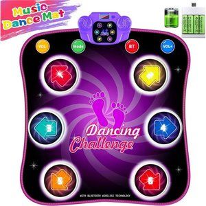 Dance Mat Toys for 3-12 Year Old Kids, Light Up Electronic Dance Mat w/ 6 Button